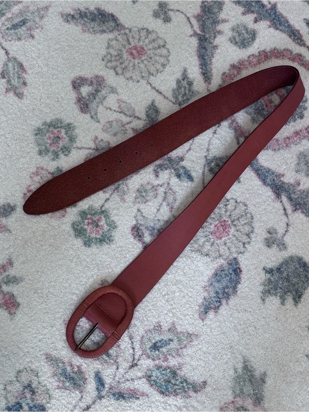 Linea Pelle Coral Leather Belt with Oval Buckle